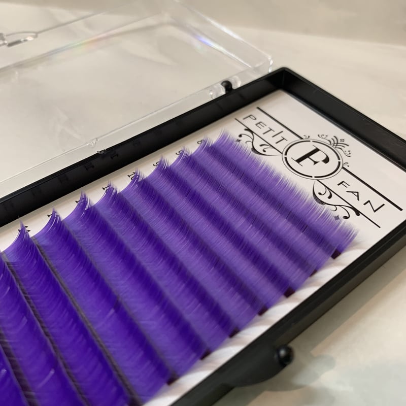 カラーフラットラッシュ〈パープル 〉 長さMIX 8〜13mm J.C.Dカール