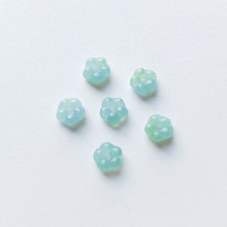フラワー型ロンデルビーズ　S（FJ35　クールカラー）【単色・6個セット】