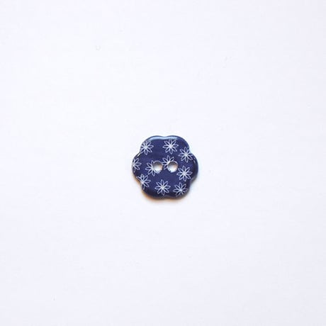 フラワー型シェルボタン 15mm (JB109179 ネイビー)