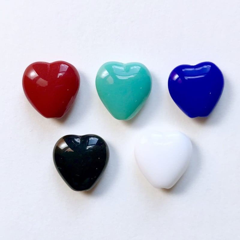 ハート型ガラスアート 赤 青 琉球ガラス「カレット泡ハートグラス・金赤」