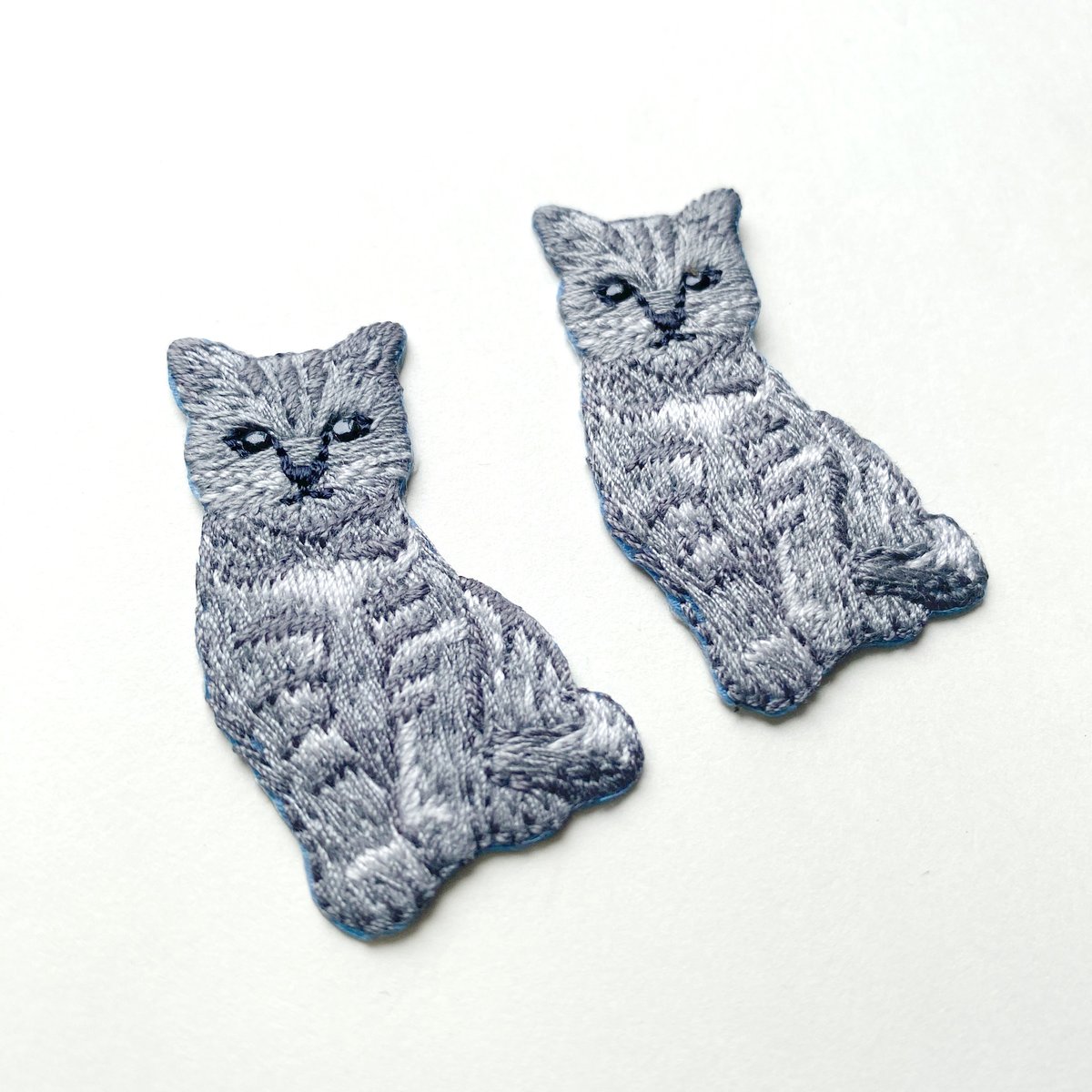 ネコ・グレー(ワッペン)【2枚セット】 | idola