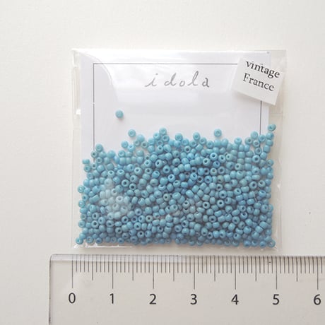 シードビーズ　（JFF021　ブルー　size外径:約1.8mm　丸小)    【4g】