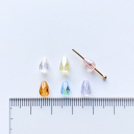 カット入りドロップビーズ（FJ103)　【単色・4個セット】