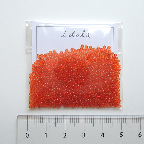 シードビーズ　（JFF033　オレンジ　size外径:約1.8mm)    【4g】