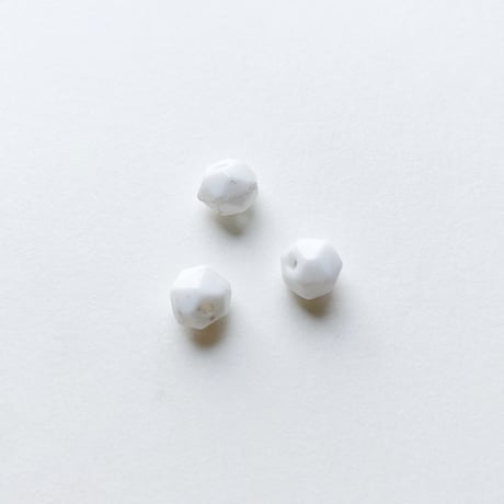 ファセットカットビーズ L (FEG1393 ≒Φ7mm ホワイト) 【3個セット】