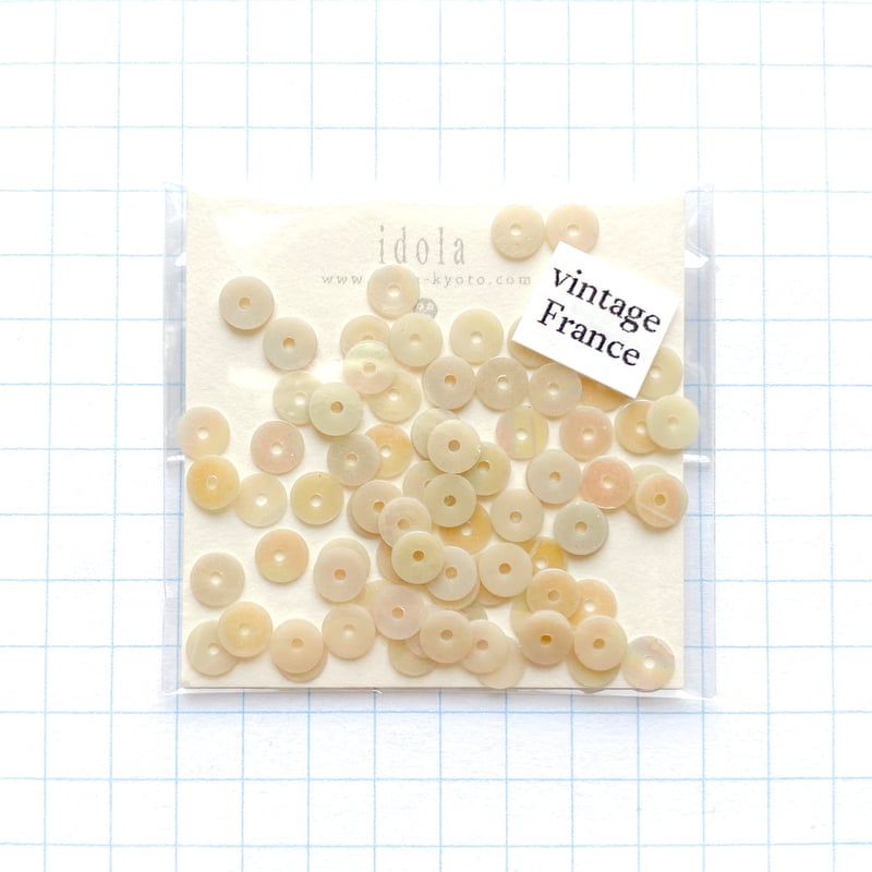 スパンコール ゼラチン製 4mm（coha047 シェルホワイト）【0.5g