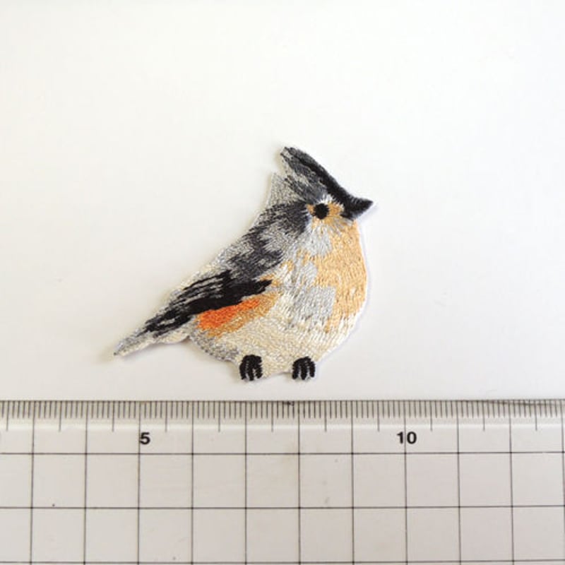 入手困難✨アルベロベロ ノーカラーコート フクロウ 刺繍 切り替え グレー 毛 グレーの鳥（ワッペン）【2枚セット】 | idola