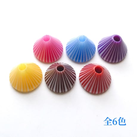 ストライプコーンビーズ（円錐型・約Φ16mm×10.5mm)