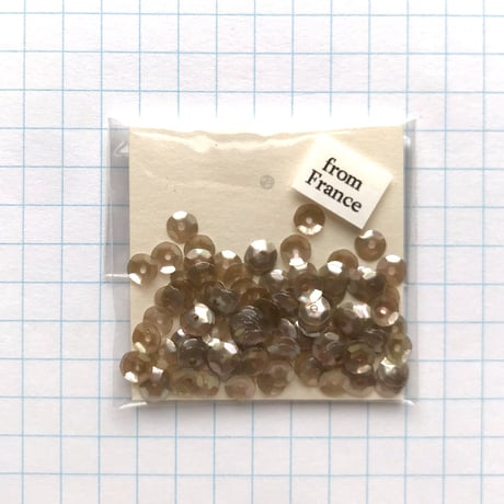 スパンコール 亀甲 4mm (FFS296グレーベージュ)【0.4g】