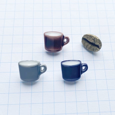 アソートボタンセット（コーヒー豆とコーヒーカップ）