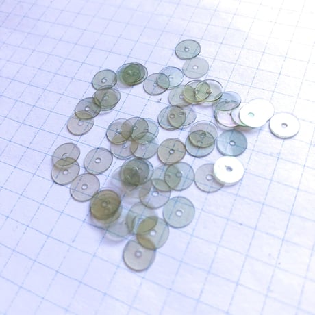 スパンコール ゼラチン製 ラウンド 6mm（FSCA127  クリアライトグレー）【0.5g】