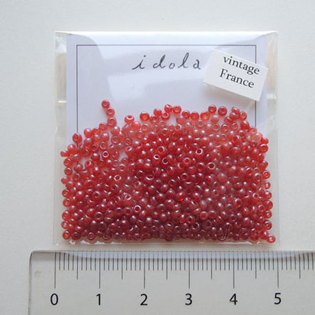 シードビーズ　（JFK015　レッド　size外径:約1.9mm)    【4g】