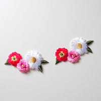 ３つのお花（ワッペン）【2枚セット】