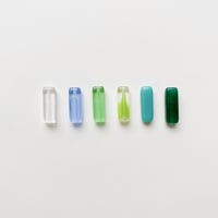 レクタングルチューブビーズ　(FJ166　クールカラー)  【単色・4個セット】