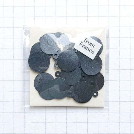 カン付きスパンコール 12×10mm（FFS054  メタリックブラック）【20枚セット】