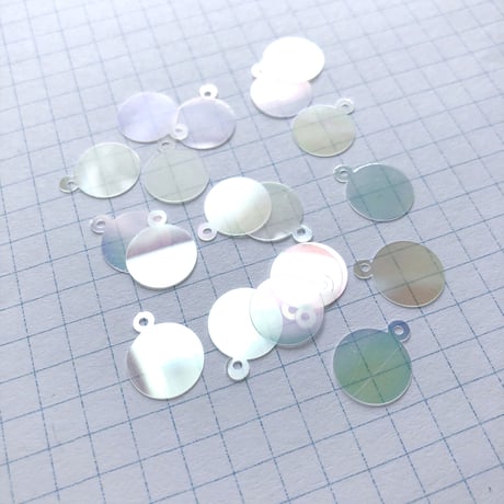 カン付きスパンコール 12×10mm（FFS054  オーロラ）【20枚セット】