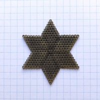 ヴィンテージ　メタル透かしパーツ（六芒星L　Φ50mm　アンティークゴールド)