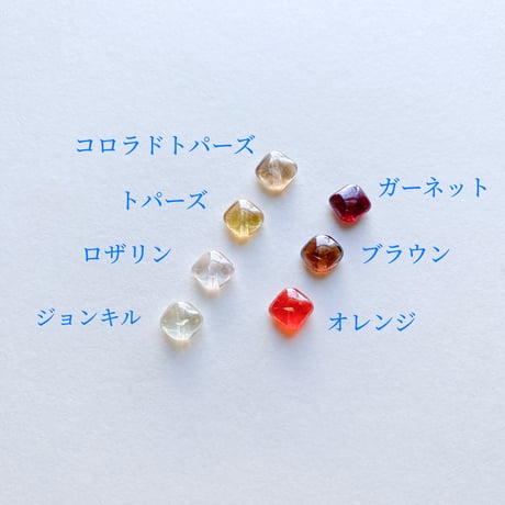 スクエアビーズ　（FJ24　クリア・ウォームカラー）【単色・4個セット】