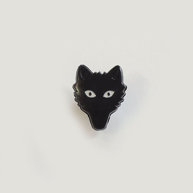 ハンドメイド ボタンの狼 里親 募集中 オオカミボタン (JB767238 ブラック) | idola