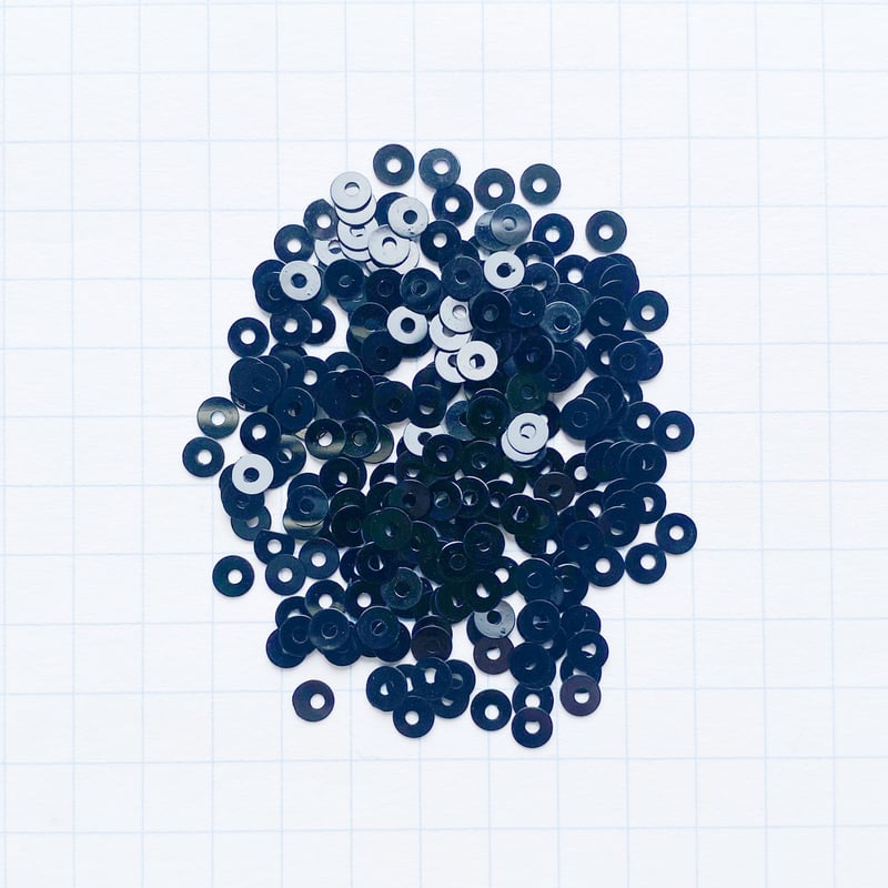 スパンコール ゼラチン製 3mm（FSCA374 ブラック）【0.5g】 | idola