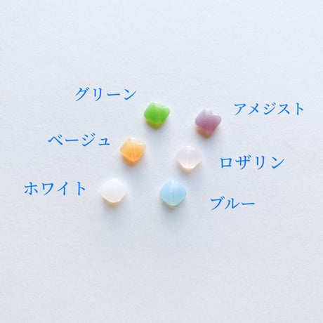 スクエアビーズ　（FJ24　オパールカラー）【単色・4個セット】