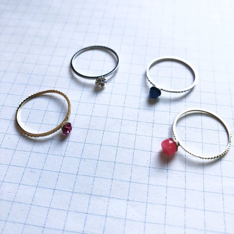 貼り付けリングパーツ・円錐型カップ（Φ4mm×2mm　ゴールド)  【2個セット】