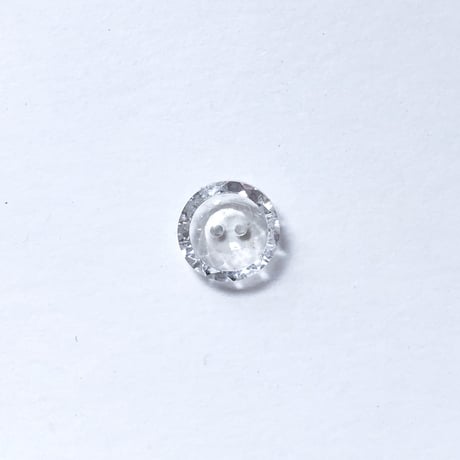 クリアガラスボタン　二つ穴（φ11mm×4mm　クリア）