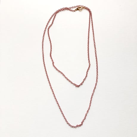 カラーアズキチェーンネックレス（ビーチ）【70cm】