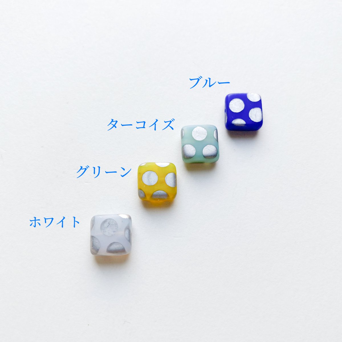 スクエアドットビーズ（FJ323） 【単色・3個セット】 | idola