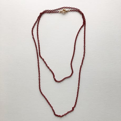 カラーアズキチェーンネックレス（レッド）【70cm】