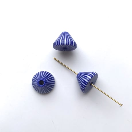 ストライプコーンビーズ（円錐型・約Φ14mm×9.5mm)