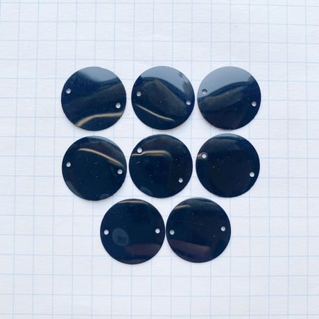 スパンコール 2つ穴　17.0mm（FSC357 ブラック）【8枚入】
