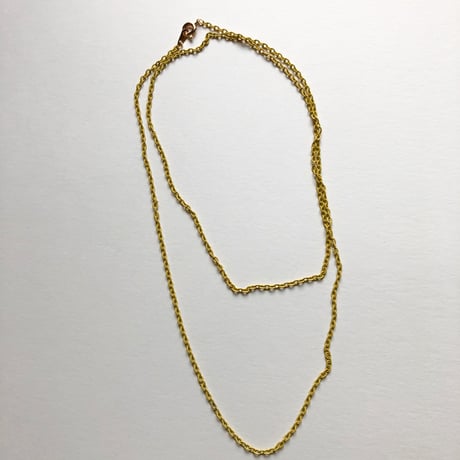 カラーアズキチェーンネックレス（レモンイエロー）【70cm】