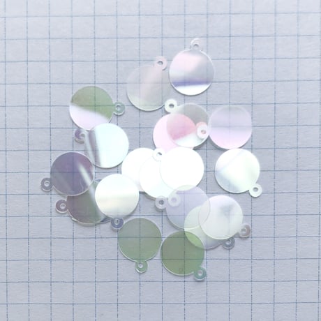 カン付きスパンコール 12×10mm（FFS054  オーロラ）【20枚セット】