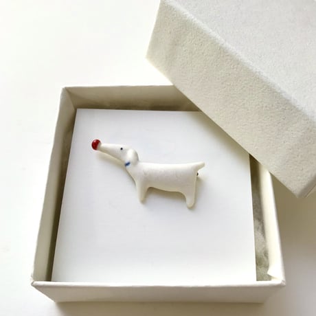 ののむらみなみ　陶器ブローチ（散歩）＊専用箱入り