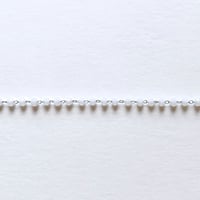 ボタンカットビーズチェーン（乳白×シルバー）【10cm単位】