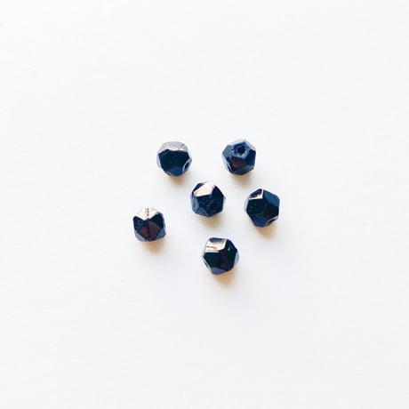 ファセットカットビーズ S (FEG837 ≒Φ5.5mm ブラック) 【6個セット】