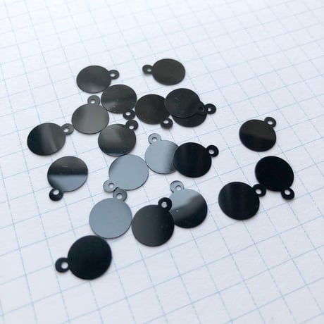 カン付きスパンコール 10mm×8mm（FFS054  マットブラック）【20枚セット】