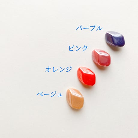 変形スクエアビーズ（FJ235 マット・ウォームカラー) 【単色・3個セット】
