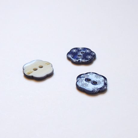 フラワー型シェルボタン 15mm (JB109179 ネイビー)
