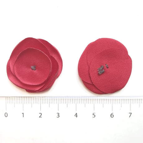 サテンフラワー（レッド）2枚セット