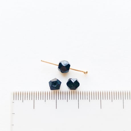 ファセットカットビーズ S (FEG837 ≒Φ5.5mm ブラック) 【6個セット】