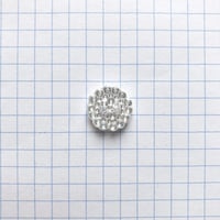 クリアドットガラスボタン　二つ穴 ・S（Φ13mm×3mm　クリア）