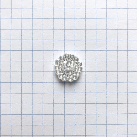 クリアドットガラスボタン　二つ穴 ・S（Φ13mm×3mm　クリア）