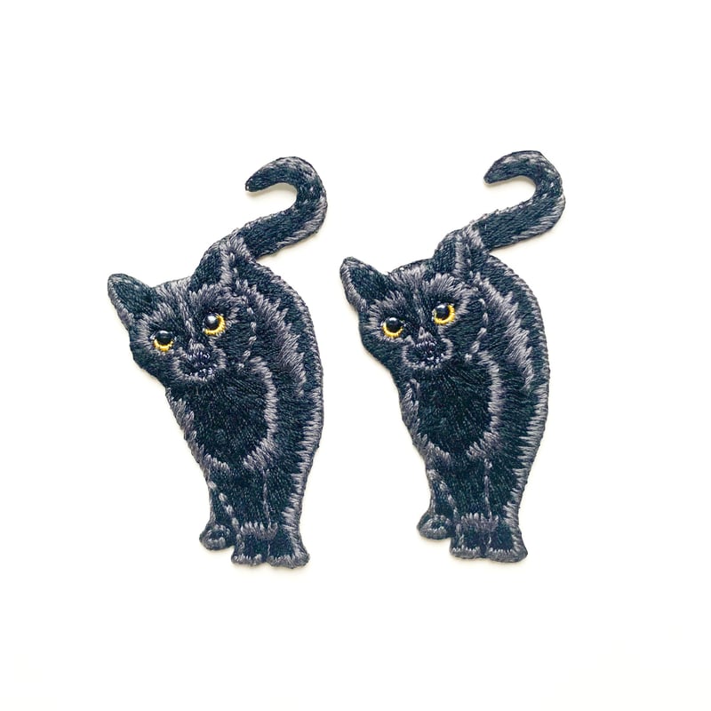 ネコ・ブラック(ワッペン)【2枚セット】 | idola