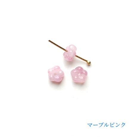 フラワー型ロンデルビーズ（FJ104　ウォームカラー）【単色・2個セット】