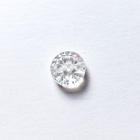 クリアガラスボタン　二つ穴 ・M（φ14mm×5mm　クリア）