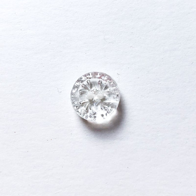 jb2,白と透明の黒のビンテージガラスボタンセット1000g クリアガラスボタン 二つ穴 ・M（φ14mm×5mm クリア） | idola