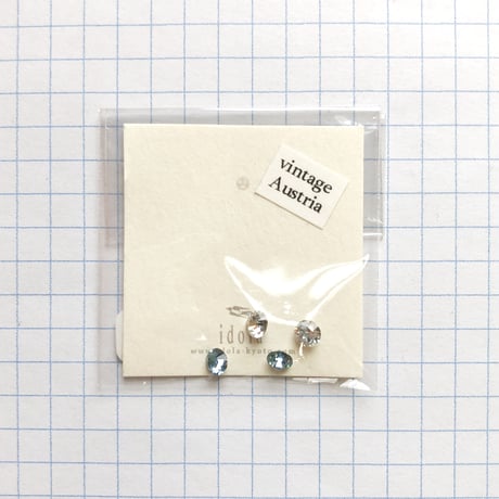 ヴィンテージラインストーン　Φ4mm（クリスタル・アクアマリン）【各色２個セット】