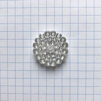 クリアドットガラスボタン　二つ穴 ・L（Φ22mm×4mm　クリア）